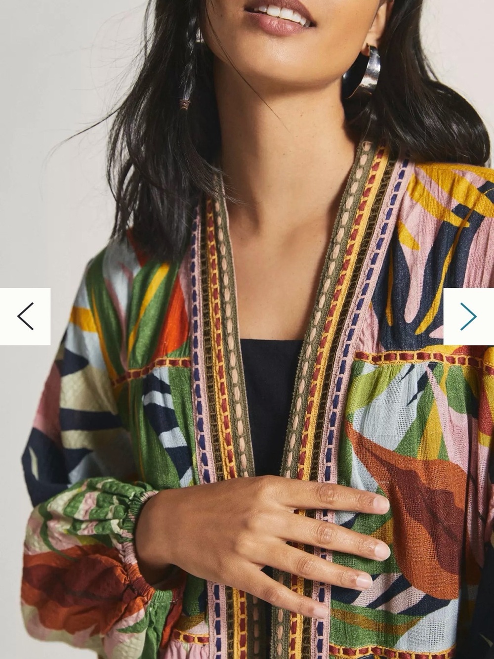 Anthropology Botanical Print Open-Front robe/coverup - Picture 4 of 6